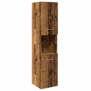 vidaXL Kopalni&scaron;ka viseča omarica starinski les 30x30x130 cm inž. les