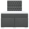 vidaXL Box spring postelja z vzmetnico temno siva 120x190 cm blago