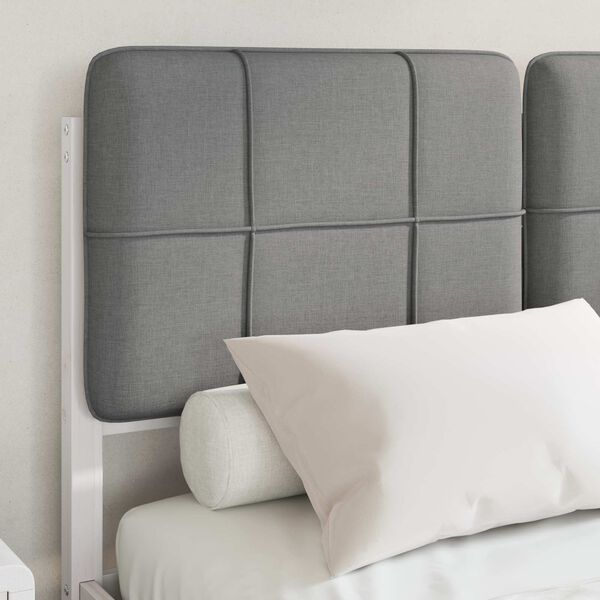 vidaXL Posteljni okvir z oblazinjenim vzglavjem Svetlo siva