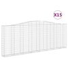 vidaXL Obokane gabion ko&scaron;are 15kosov 400x30x140/160cm pocinkano železo