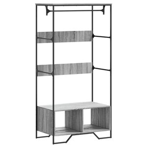 vidaXL Garderobna omara siva sonoma 90x50x180 cm inženirski les