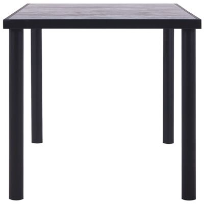 vidaXL Jedilna miza črna in betonsko siva 160x80x75 cm mediapan