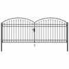 vidaXL Ograjna vrata ASSEN 401 x 200 cm Jeklo Siva Zaklenljivo