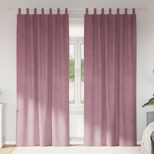 vidaXL Zatemnitvene zavese 2 pcs Temno roza 140 x 245 cm Žamet