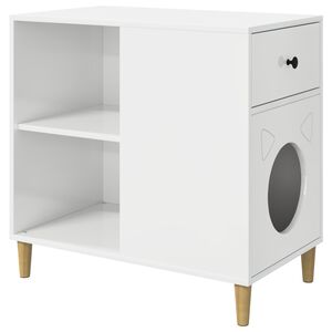 vidaXL Mačja hi&scaron;a Svetlo Belo 72 x 42.5 x 70 cm Konstruiran les