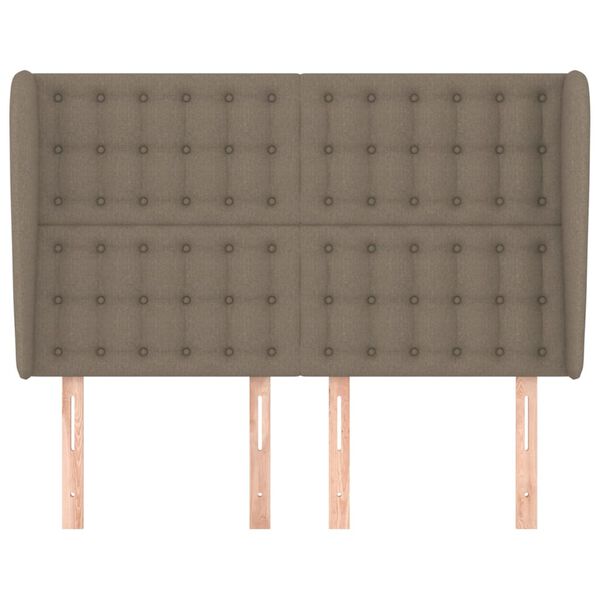 vidaXL Vzglavje z u&scaron;esi taupe 147x23x118/128 cm blago
