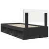vidaXL Konstrukcija postelje Črna 90 x 190 cm Masivno borovo les