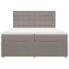 vidaXL Box spring postelja z vzmetnico taupe 200x200 cm blago