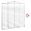vidaXL Obokane gabion ko&scaron;are 4 kosa 200x30x200/220 cm pocinkano železo