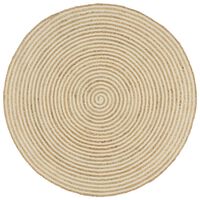 vidaXL Preproga iz jute bel spiralni dizajn ročno izdelana 150 cm