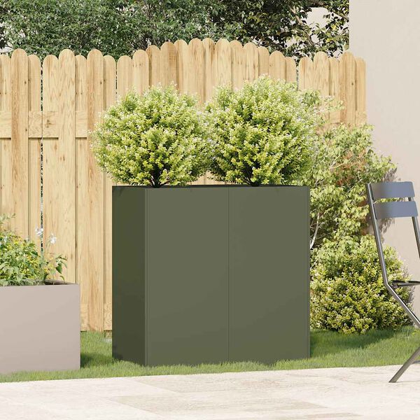 vidaXL Sadilnik Olive Green 80x40x80 cm Hladno valjano jeklo
