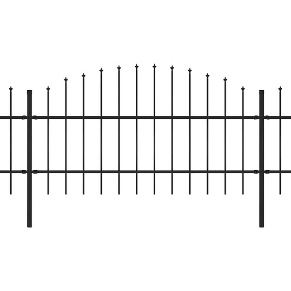 vidaXL Vrtna ograja s suličastim vrhom jeklo 359x100 cm črna