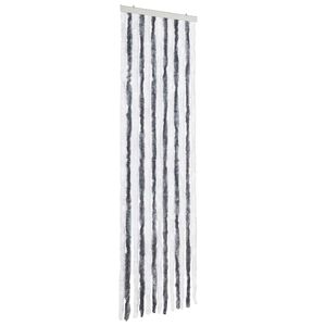 vidaXL Zavesa proti mrčesu iz &scaron;enilje 56x185 cm siva in bela