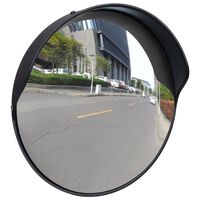 Konveksno prometno ogledalo iz PC plastike črno 30 cm zunanje