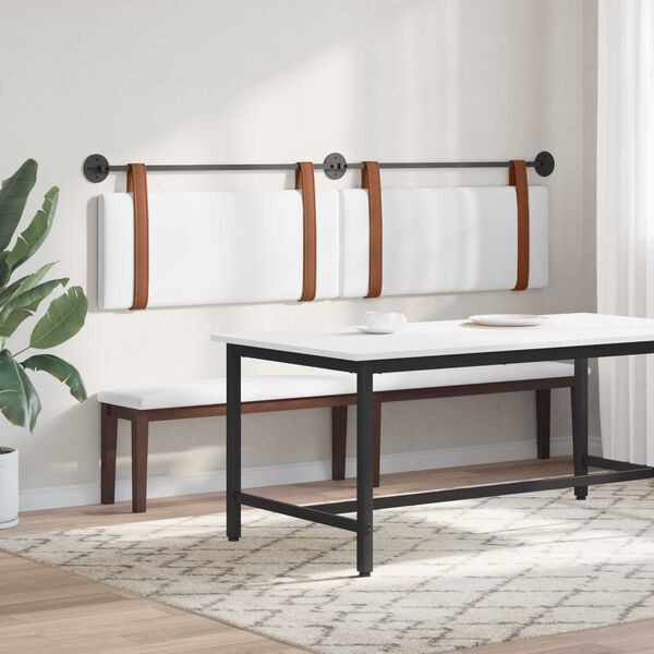 vidaXL Visoki naslon za glavo Bela 210 x 55 x 5 cm Antikni PU