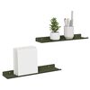 vidaXL Ležeča polica 2 pcs Oljčno zelena 40 x 8,5 x 2,5 cm Jeklo