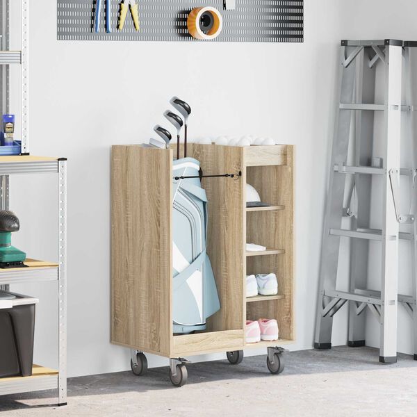 vidaXL Golf omara s kolesom Enobarvno Sonoma hrast 65 x 45 x 98 cm