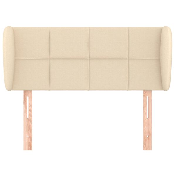 vidaXL Vzglavje z u&scaron;esi krem 93x23x78/88 cm blago