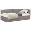 vidaXL Kotni okvir postelje z matrico 2 kos Taupe 90 x 190 cm Žamet