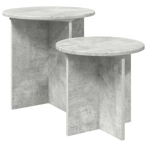 vidaXL Komplet stranskih mizic 2 kos Betonsko siva &Oslash; 45 x 45 cm
