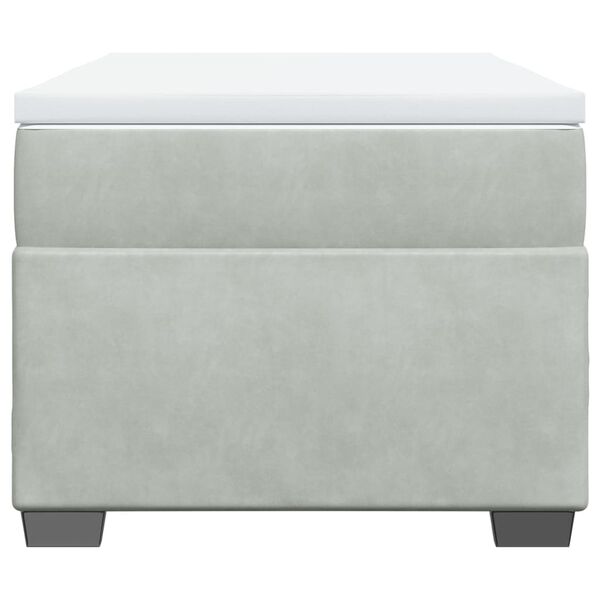 vidaXL Box spring postelja z vzmetnico svetlo siva 90x200 cm žamet