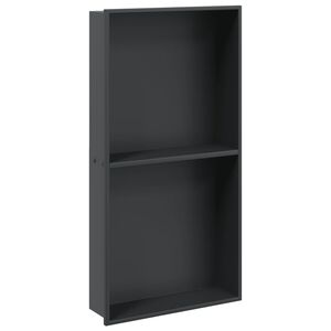 vidaXL Ni&scaron;a za tu&scaron; kabino mat črna 32x62x9 cm nerjaveče jeklo