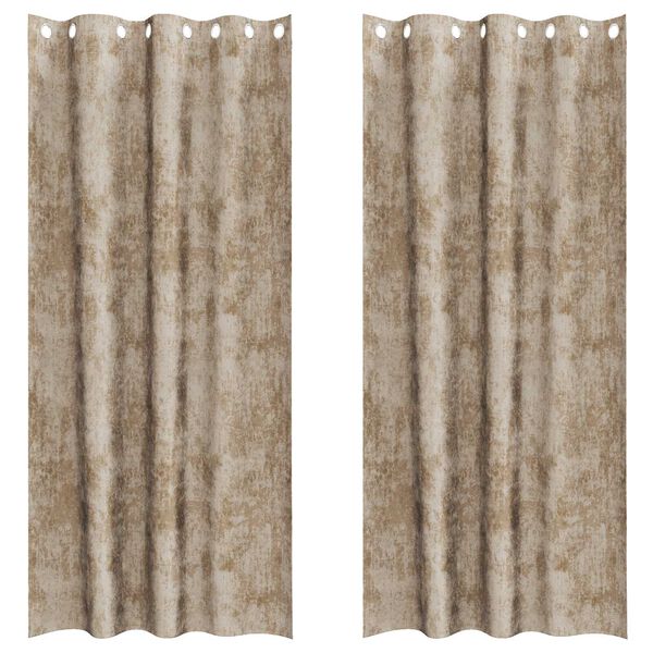 vidaXL Velvete zavese z zavesami 2 pcs &Scaron;ampanjec 260 x 140 cm Žamet