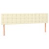 vidaXL LED posteljno vzglavje krem 200x5x78/88 cm umetno usnje