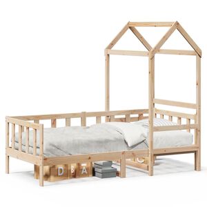 vidaXL Dnevna postelja s streho 80x200 cm trdna borovina