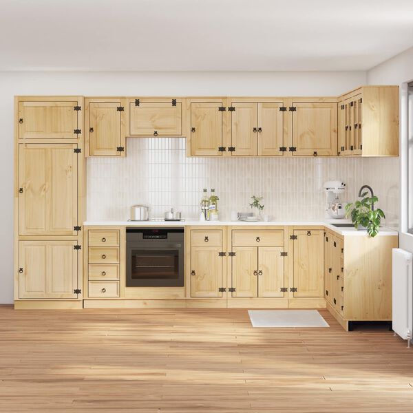 vidaXL Za omarice s polico SKI 14 pcs Medeno Rjava Masivno borovo les