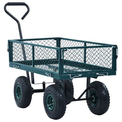 vidaXL Vrtni ročni voziček zelen 250 kg