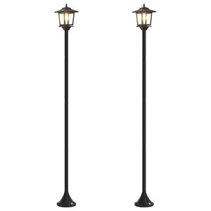 vidaXL Set uličnih svetil with LED Bulb 2 kos Črna 16 x 16 x 156 cm