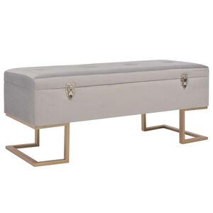 vidaXL Klop s prostorom za shranjevanje 105 cm siv žamet