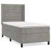 vidaXL Box spring postelja z vzmetnico svetlo siva 90x200 cm žamet