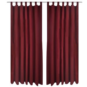 vidaXL 2 kosa bordo satenasih zaves z obročki 140 x 175 cm