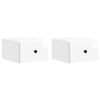 vidaXL Stenski nočni omarici 2 pcs Bela visok sijaj 34,5 x 33 x 20 cm
