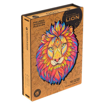 UNIDRAGON Lesena sestavljanka 327-delna Mysterious Lion 31x40 cm