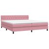 vidaXL Box Spring postelja z vzmetnico Pink 200x220 cm žamet