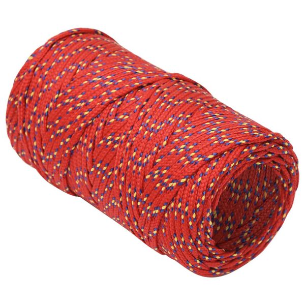 vidaXL Vrv za čoln rdeče 2 mm 25 m polipropilen