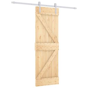 vidaXL Drsna vrata 70 x 210 cm Masiven borov les (neobdelan)