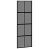 vidaXL Drsna vrata črna 76x205 cm kaljeno steklo in aluminij