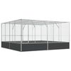 vidaXL Voliera srebrna 418x414x212 cm jeklo