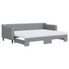 vidaXL Izvlečna dnevna postelja z vzmetnico sv. siva 80x200 cm blago
