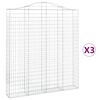 vidaXL Obokane gabion ko&scaron;are 3 kosi 200x30x220/240 cm pocinkano železo