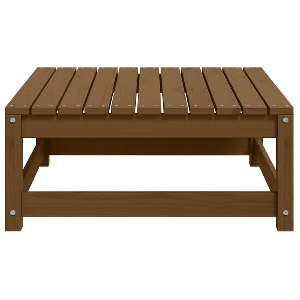 vidaXL Vrtni stolček za noge z blazino medeno rjava trdna borovina