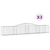 vidaXL Obokana gabionska ko&scaron;ara 3 kosi 400x50x60/80cm pocinkano železo