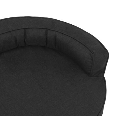 vidaXL Ergonomska pasja postelja 75x53 cm videz platna črna