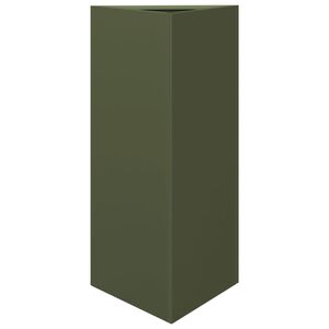 vidaXL Vrtno korito olivno zelena trikotnik 40x34,5x75 cm jeklo