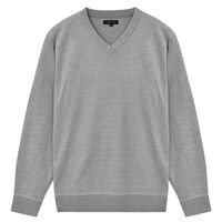 vidaXL Moški pulover pulover V-izrez siv XL