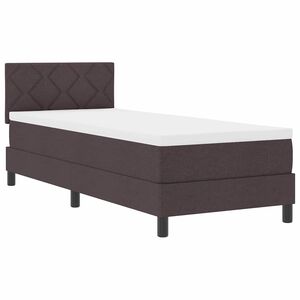 vidaXL Postelja z vzmetnico z vzmetnico Temno rjava 80 x 200 cm blago